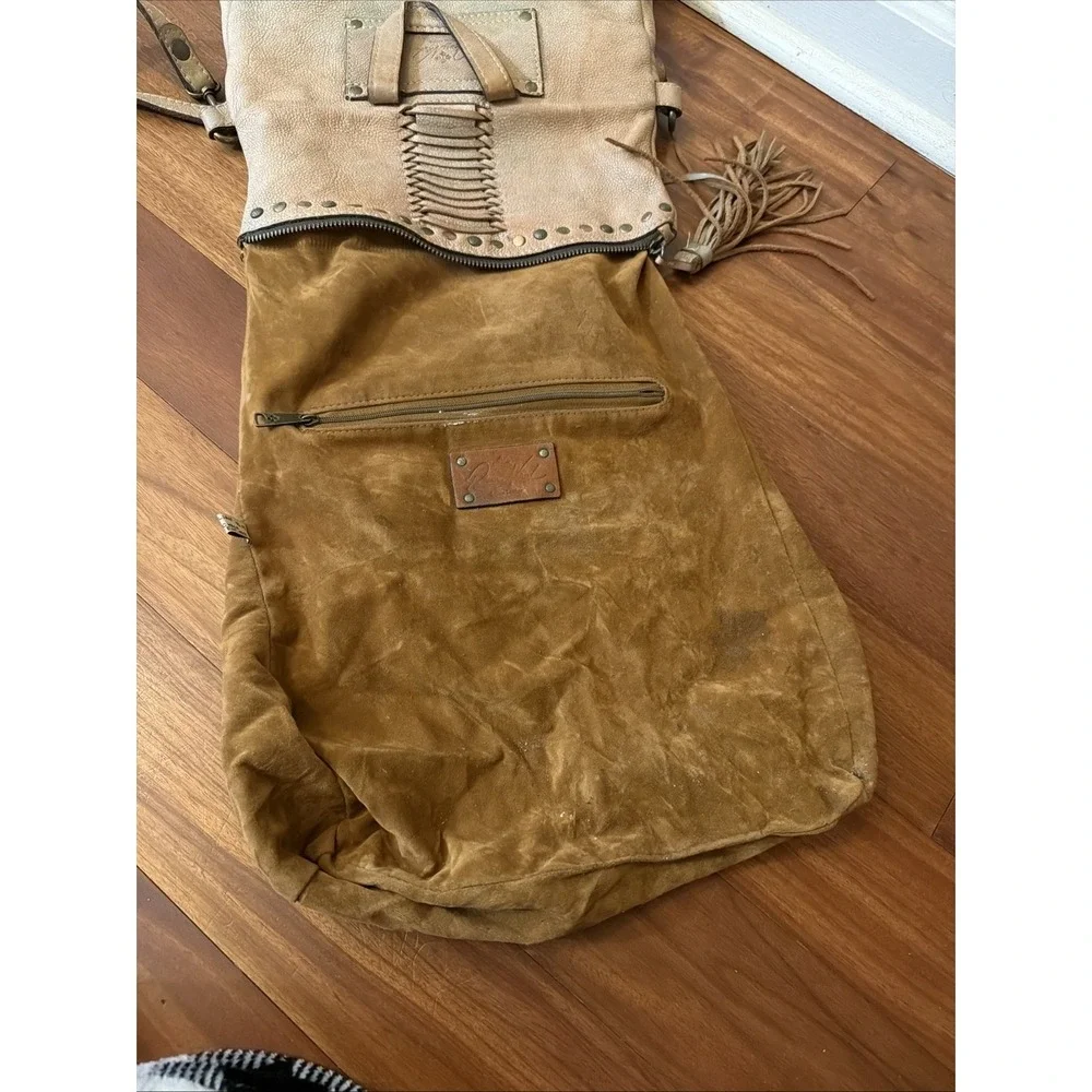Patricia Nash Leather Hobo Crossbody Bag/ Backpack Convertible Tassel